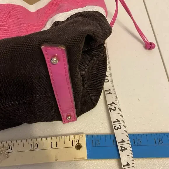 Kate Spade New York Colorful Stripe Multicolor Canvas ToteBag Interior Pocket - Picture 3 of 11